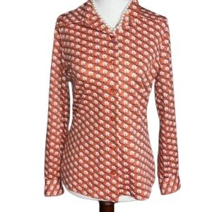 Jantzen ~ Women’s Size 10 ~ Vintage (1970’s) ~ Hippie ~ Brown Floral ~ Blouse